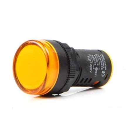 22mm AC 220V LED Indicator Lamp AD22-22DS – Yellow