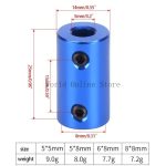 5x8mm Aluminum Rigid Coupling | Anodized Blue