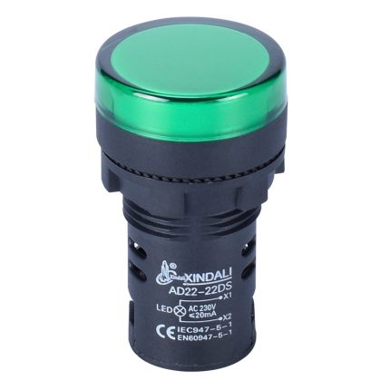 22mm AC 220V LED Indicator Lamp AD22-22DS – Green
