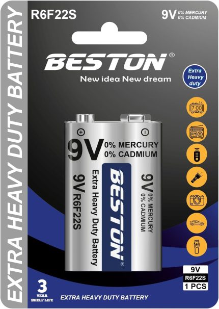BESTON R6F22S Extra Heavy Duty Battery 9V