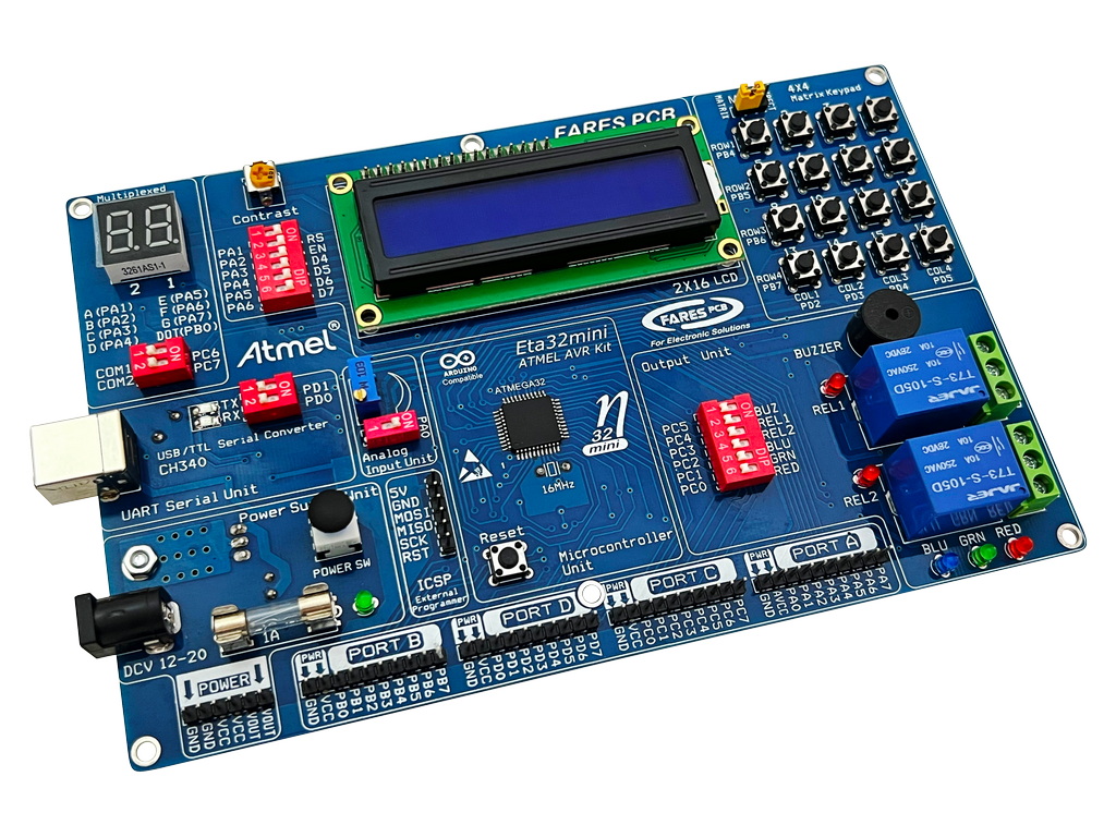 1766643308_avr-development-kit-eta32mini-1 AVR Development Kit Eta32Mini Based on ATMEGA32 – Fares PCB - Image 1