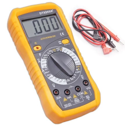 DT9205A+ Handheld Digital Multimeter with Auto Power Off – Yellow