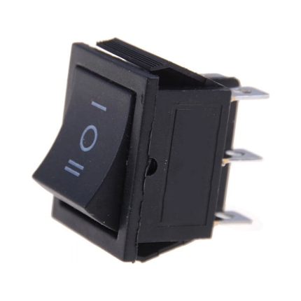 Rocker Switch On-Off-On 16A 250VAC KCD4 6 Pin Dim: 25x21mm