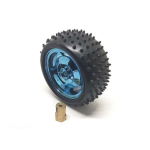 High-Traction Robot Wheel (65mm x 26mm) with 4mm Metal Hex Coupler - Blue