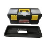 13-Inch Portable Plastic Toolbox with Removable Tray & Lid Organizers